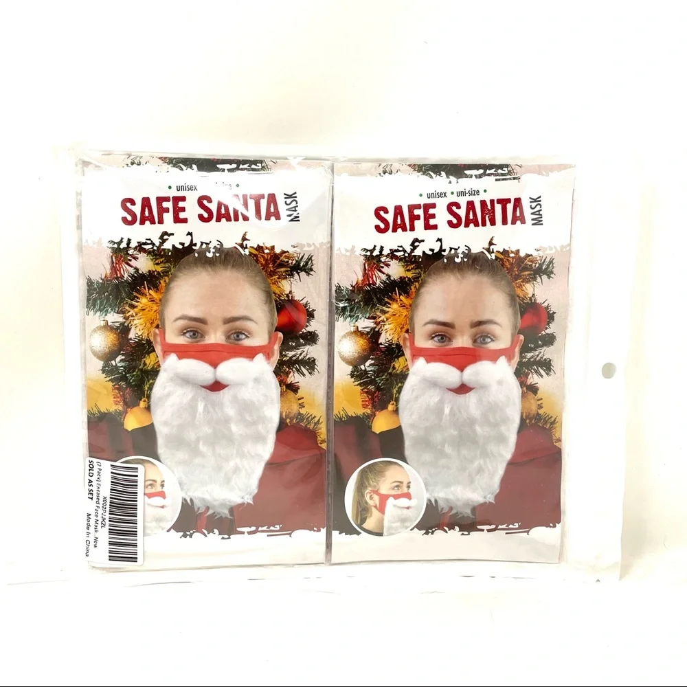 Safe Santa novelty face mask, unisex, New